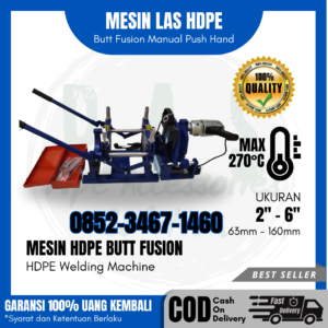 Agen Mesin HDPE ButtFusion Manual Push Hand ukuran 63mm hingga 160mm